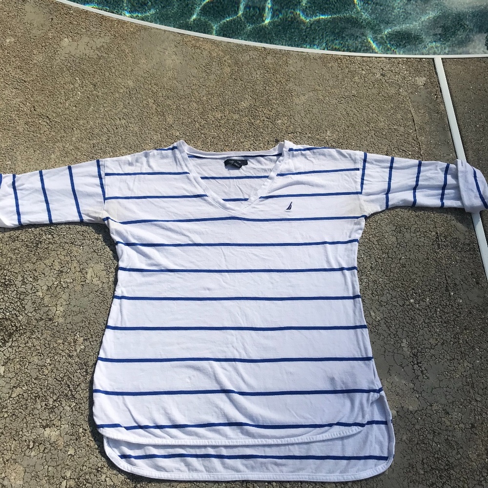 Nautica striped long sleeve tee shirt